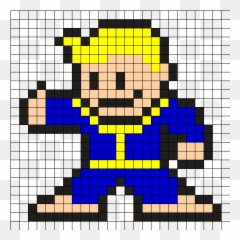 Perler Bead Patterns Perler Beads - Pixel Vault Boy Emoji,Fall Out 4 Pip Boy Emoticon