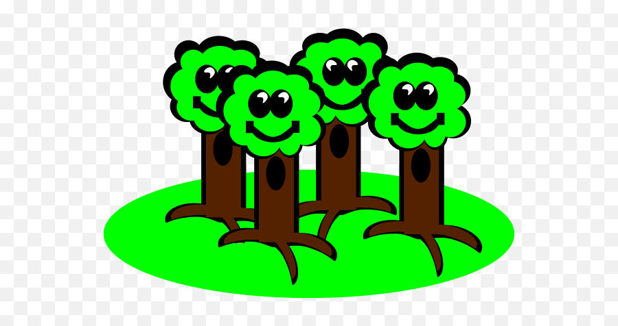 Happy Trees Smiling Vector Drawing Free Svg - Clipart On Save Environment Emoji,Spring Emoticon Vectors