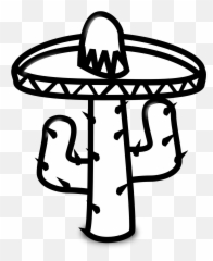 Llama Clipart Cactus Llama Cactus Transparent Free For - Mexican Cactus Black And White Emoji,Cactus Lightning Emoji