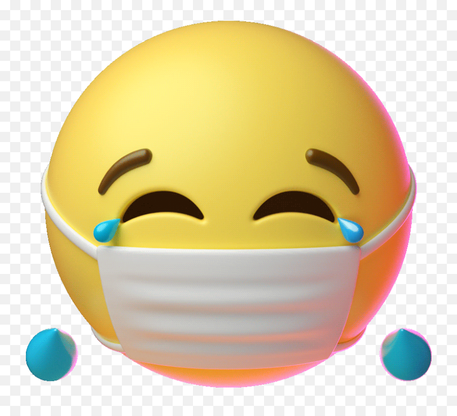 Joy Laughing Sticker By Emoji For Ios U0026 Android Giphy - Laughing Emoji With Mask,Sweating Emoji