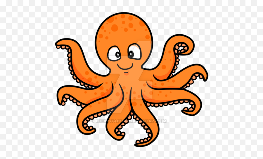 Clipart Friendly Pencil And - Orange Octopus Cartoon Png Transparent Background Octopus Clipart Emoji,Octopus Emoji