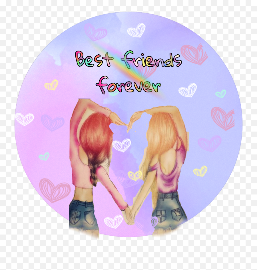 Bestfriend Bestfriendsforever Sticker By Onahurley - Best Friends Making A Heart Drawing Emoji,Best Friends Emoji