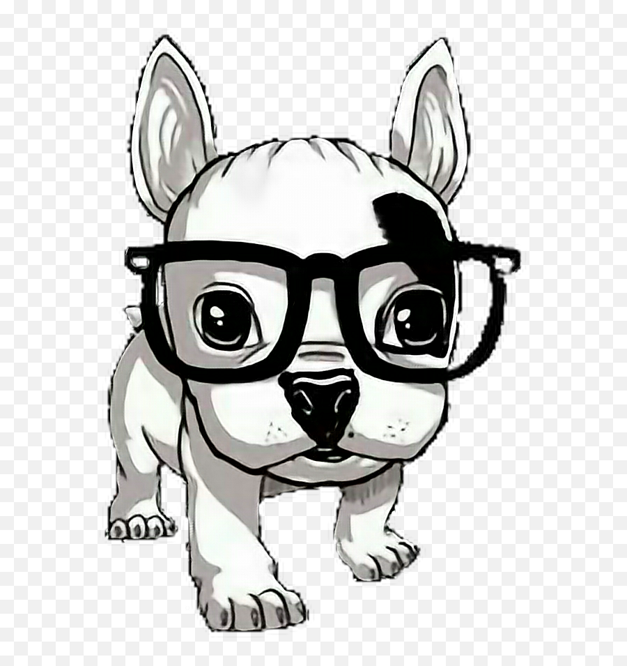 Puppylove Dog Animal Glasses Sticker - Desenho Bulldog De Oculos Emoji,Dog With Glasses Emojis