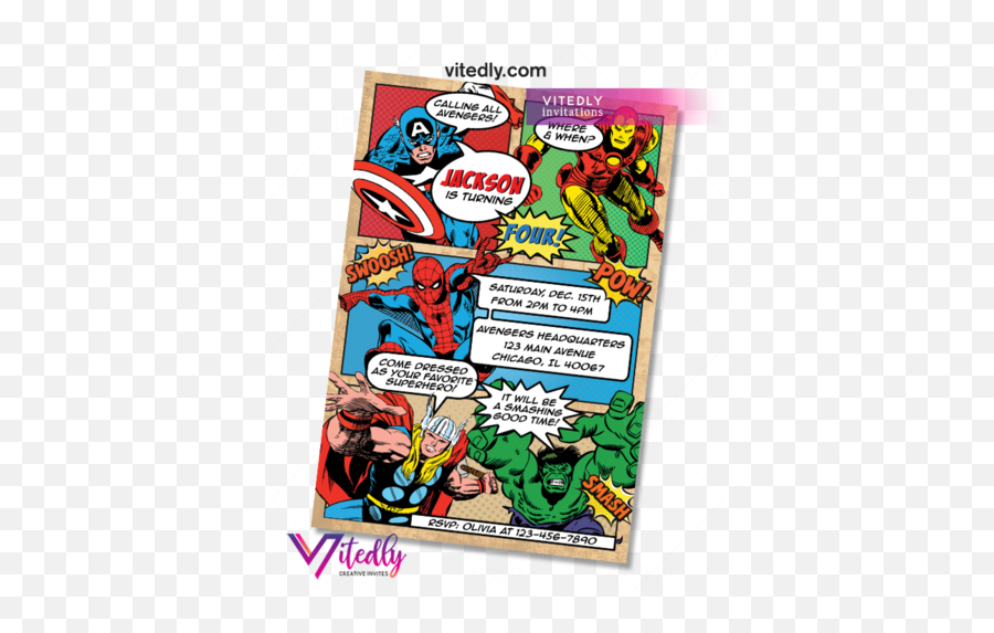 Birthday Invitations - Avengers Comic Party Invitations Emoji,Emoji Adult Birthday Invitations
