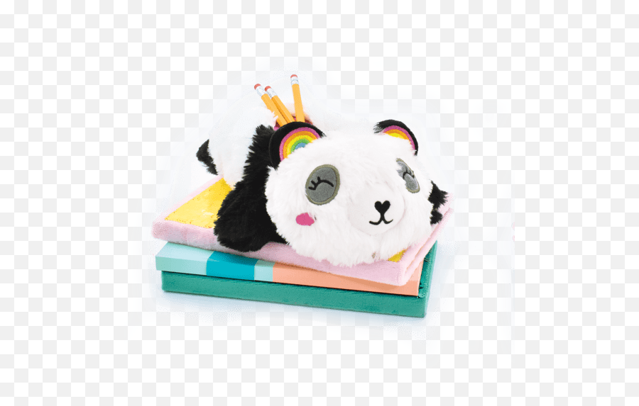 Panda Furry Pencil Case - Soft Emoji,Panda Emoji Pillow