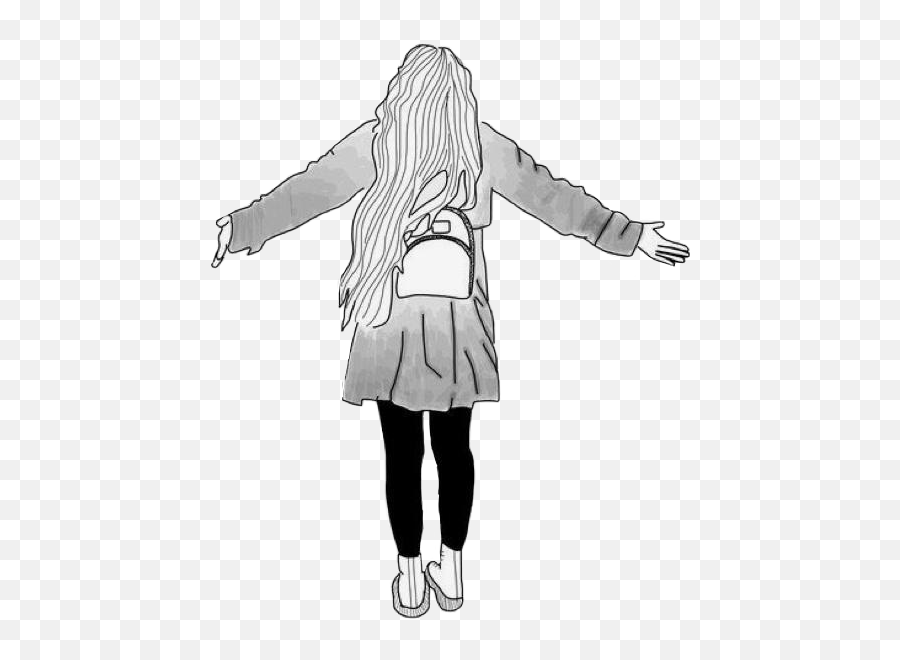 Girl Openarms Lookingabove Sticker By Jesus Is King - Drawings Of Girls With Backpacks Emoji,Emoji Open Arms Png