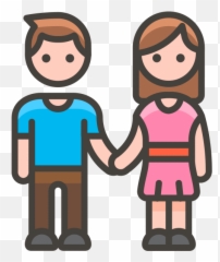 Woman Standing Png - Man And Woman Holding Hands Emoji 2 Men Holding Hands,Woman Emoji