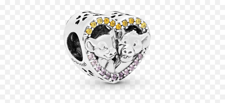 Charm Corazón Con Simba Y Nala El Rey León De Disney - Disney Charms Pandora Emoji,Emoticon Cara Sonrojada Y Dos Corazones