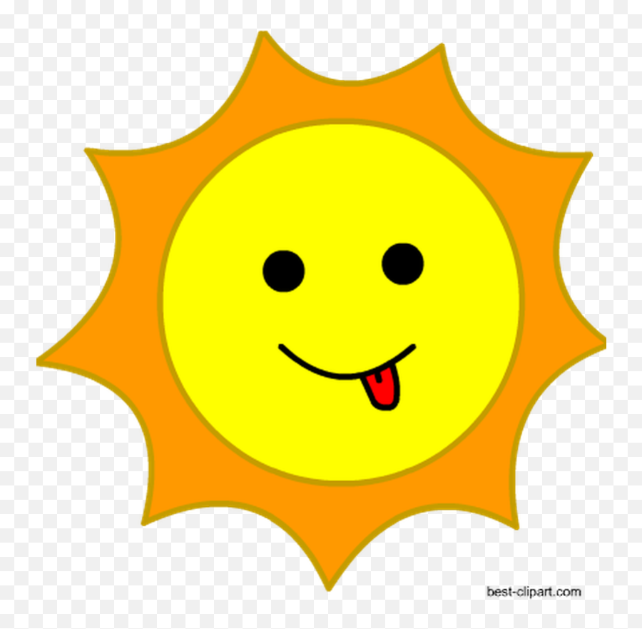 Naughty Sun Sticking Tongue Out Clipart - Cartoon Sun Sticking Out Tongue Emoji,Capri Sun Emoticon