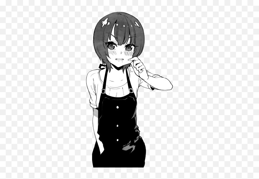 Manga Girl Black And White Aesthetic - Maia Emoji,Pale Anime Emotion Symbols