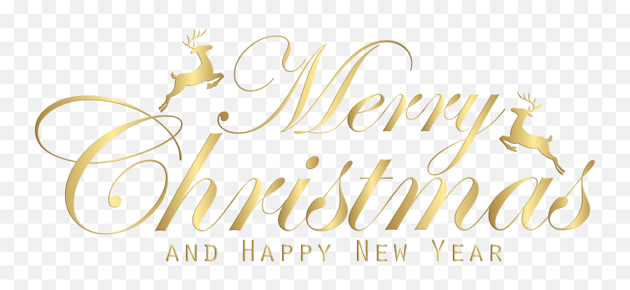 Christmas Party Clip Art - Merry Christmas Gold Transparent Merry Christmas And Happy New Year 2018 Png Emoji,Christmas Emoji Text