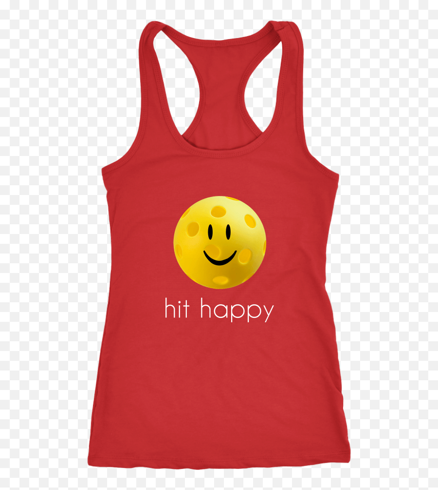 Hit Happy Pickleball Racerback Tank Top Emoji,Democrat Emoticon[