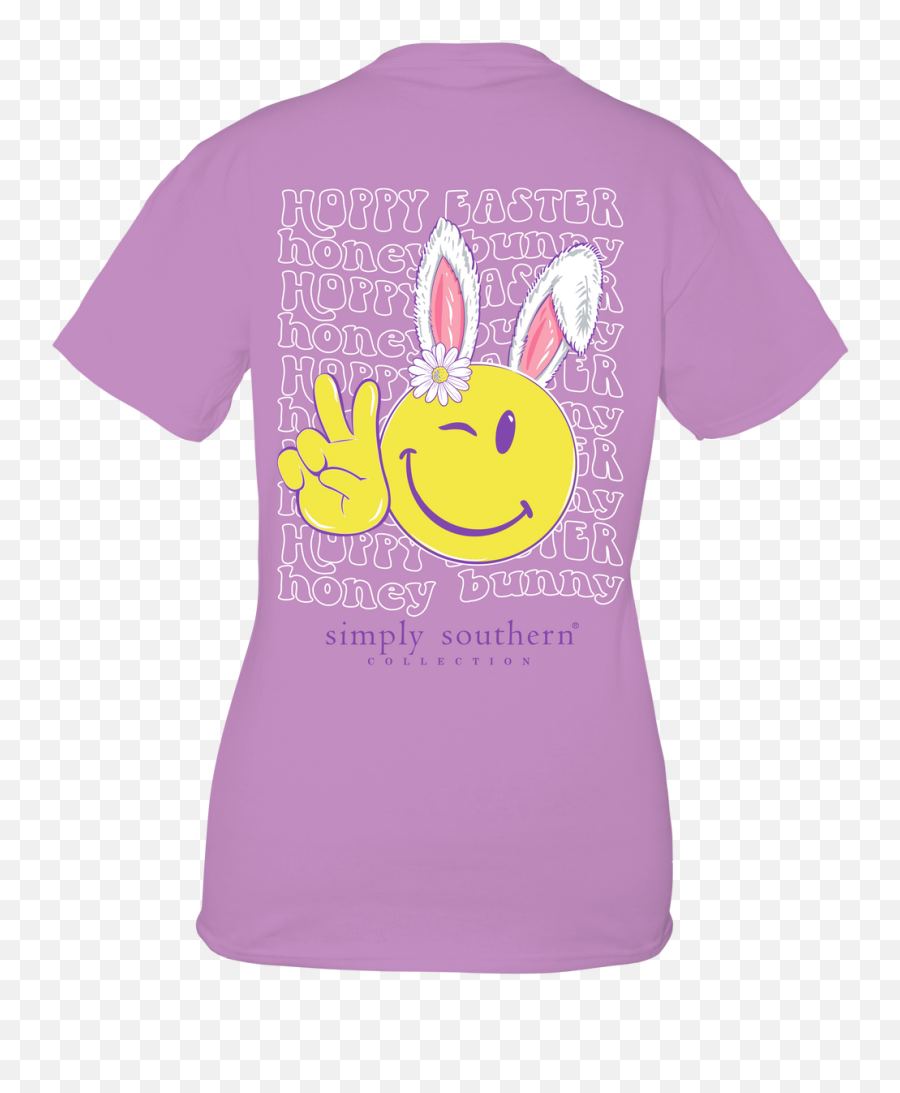 Simply Southern Happy Easter Bunny Smiley Soft T - Shirt Emoji,Bunny Emoji Text