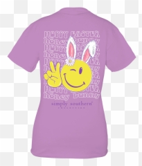 Simply Southern Happy Easter Bunny Smiley Soft T - Shirt Emoji,Bunny Emoji Text
