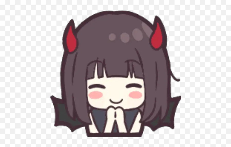 Menhera - Chan Emoji Devil Naklejki Na Whatsapp Hime Cut,Emoji Chan