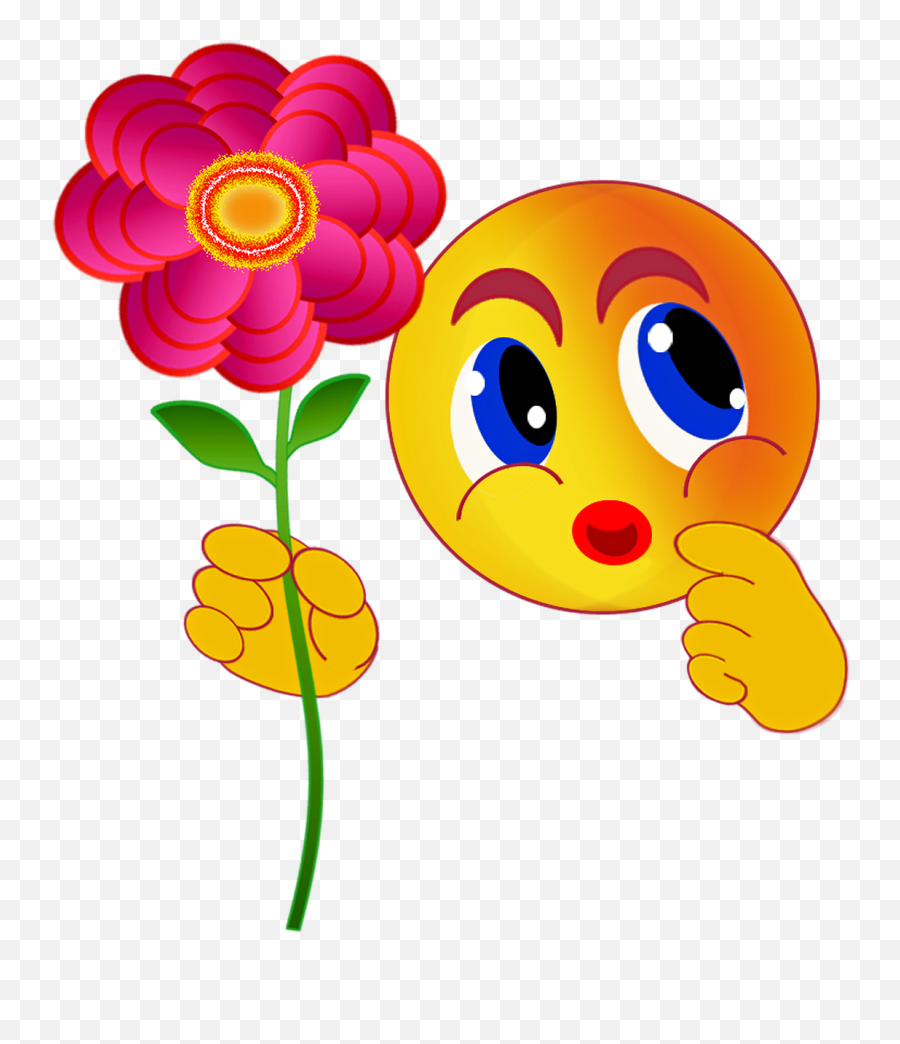 Flower Emoji Icons - Emoticon Flor Full Size Png Download Emoji With Flowers,Flower Emoji Png