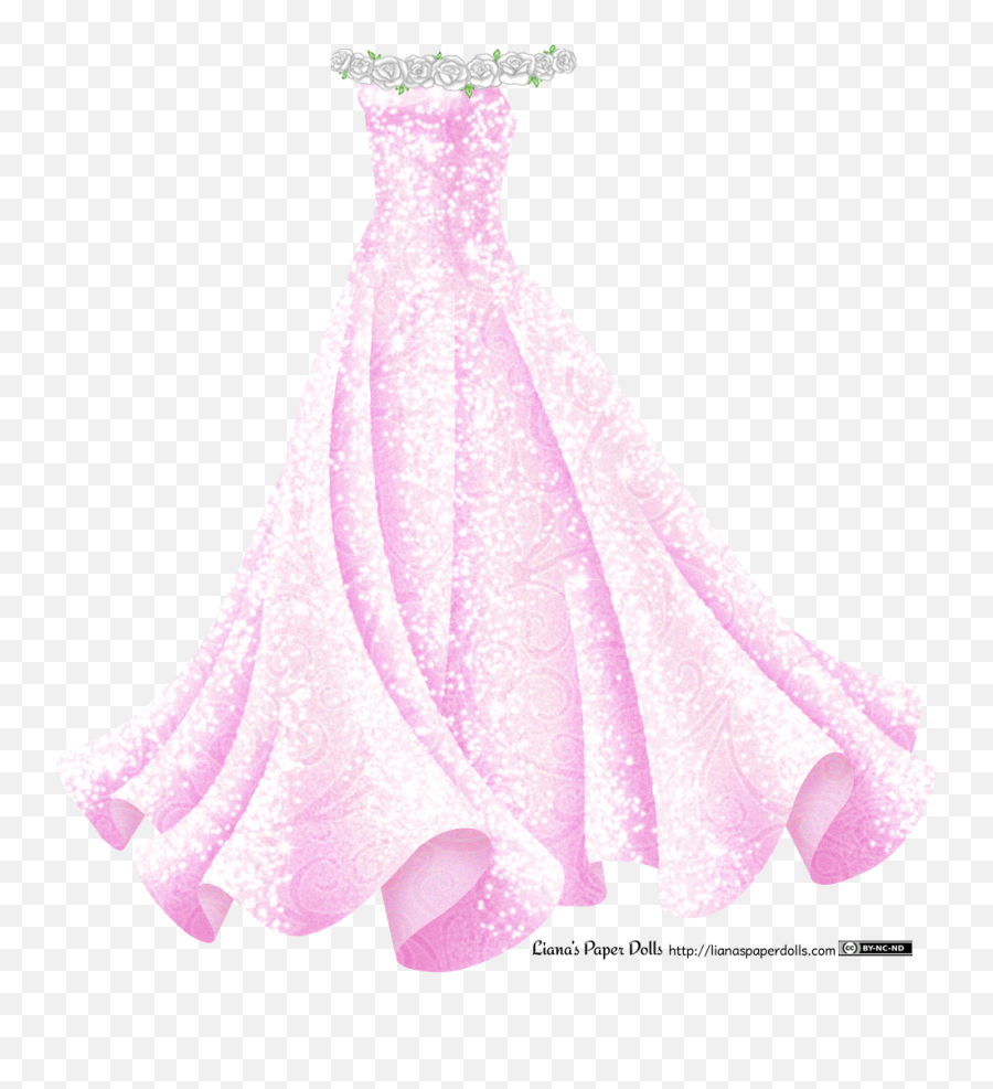 Download A Sleeveless Pink Gown With A - Pink Sparkly Dress Transparent Emoji,Emoji Gown