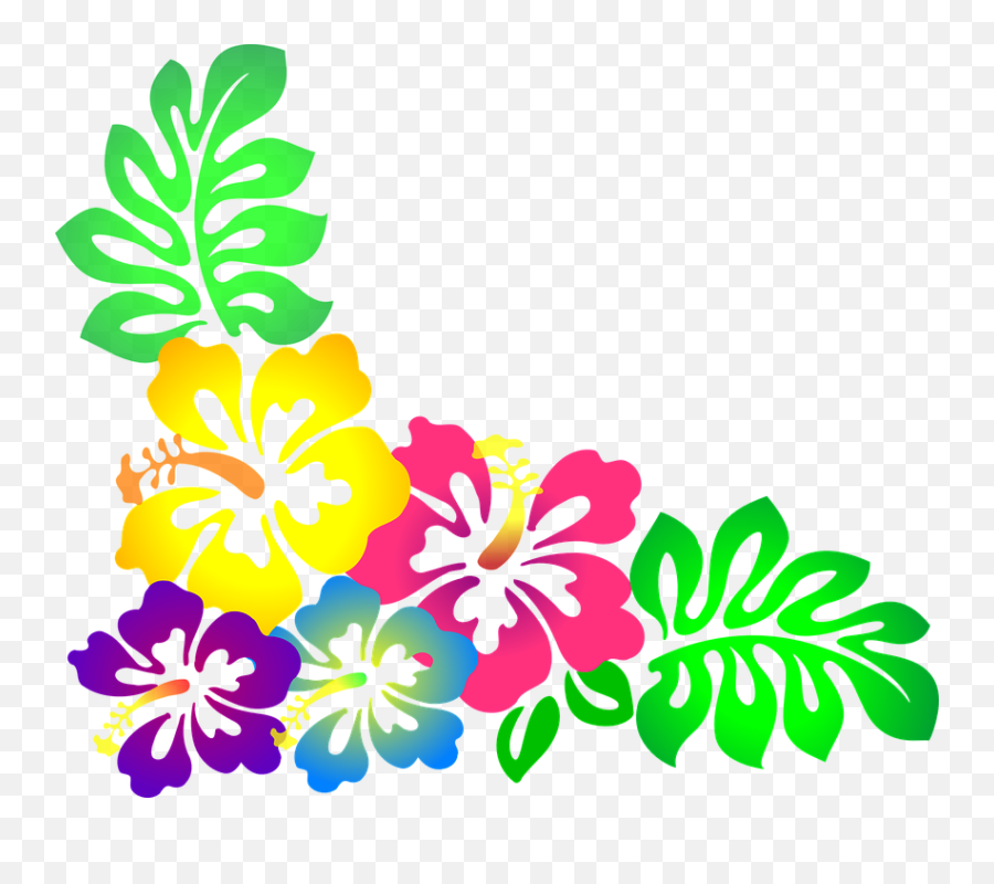 Luau Clip Art Borders Free Free Clipart - Hawaiian Flowers Clip Art Emoji,Luau Emoji