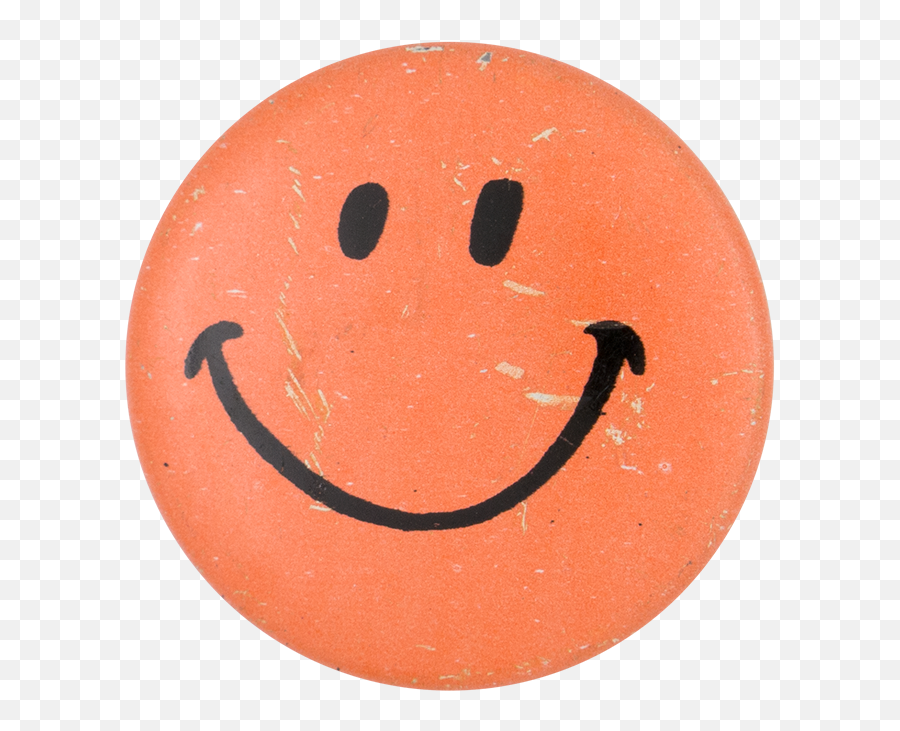 Orange Smiley 1 Busy Beaver Button Museum - Happy Emoji,Orange Emoticon