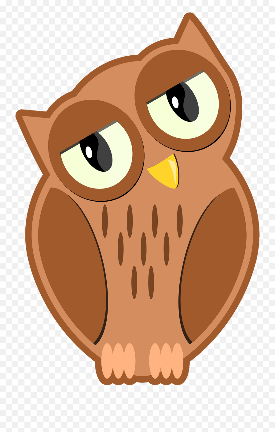 Brown Owl With Brown Eye Rings Clipart - Owl On A Bracnh Cartoon Emoji,Brown Eye Emoji