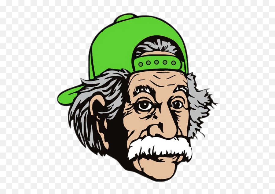 Alberteinstein Einstein Hat Cap Green Sticker By - Albert Einstein Swag Emoji,Albert Einstein Emojis