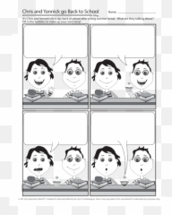 Back - Comic Strip Template With Characters Emoji,How To Describe Emotions In Writing Dialog