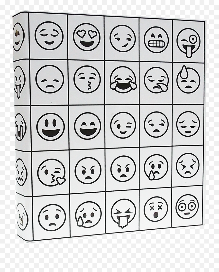 Illustrator - Coloring Binder In A Emoji Design 1inch 3ring Binder,Print Emoji
