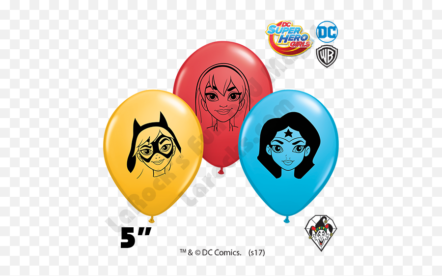 5 Inch Round Assortment Dc Super Hero Girls Balloon Qualatex 100ct - Dc Superhero Girls Emoji,Emoticon Comics