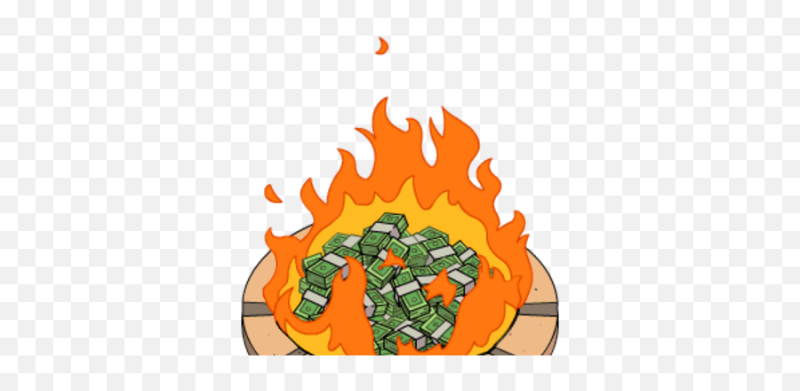 Money To Burn Firepit The Simpsons Tapped Out Wiki Fandom - Vertical Emoji,Rolling In Money Emoji