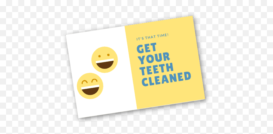 Dental Recall Reminder Cards - Happy Emoji,Dental Emoji