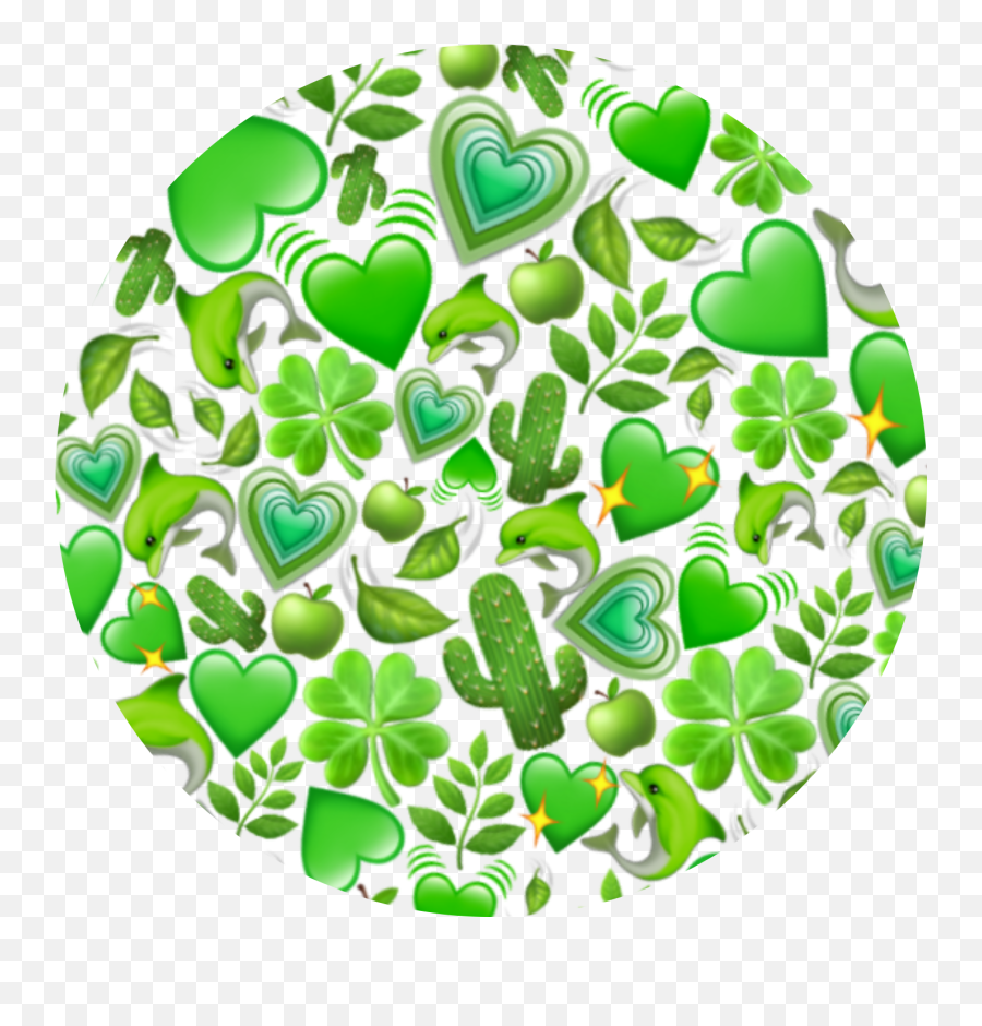 Green Emojis Background Circle Sticker - Green Emoji Background,Green Emojis
