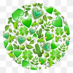 Green Emojis Background Circle Sticker - Green Emoji Background,Green Emojis