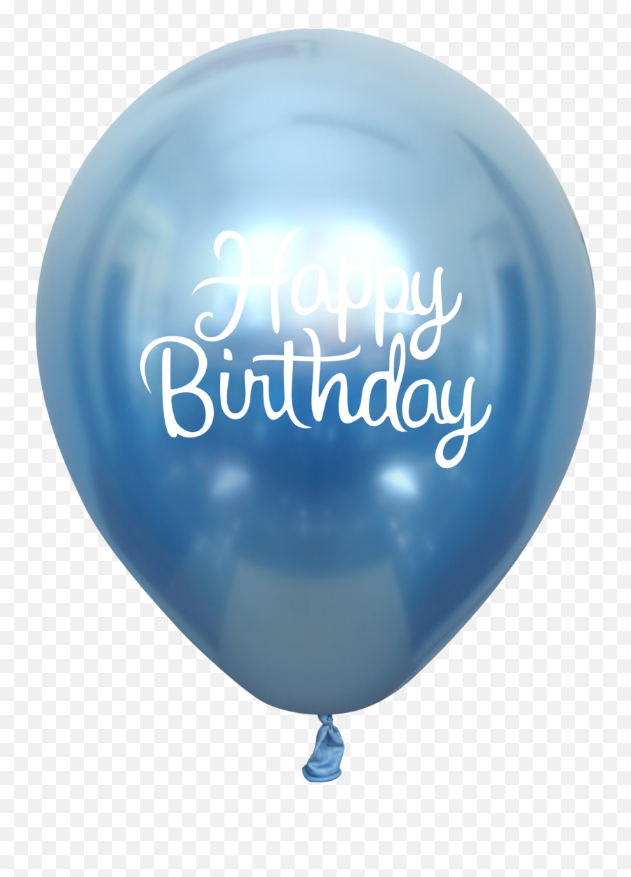 12 Mirror Happy Birthday Blue Latex Balloons 25 Per Bag 2 Emoji,Typed Emoji Looking To The Side