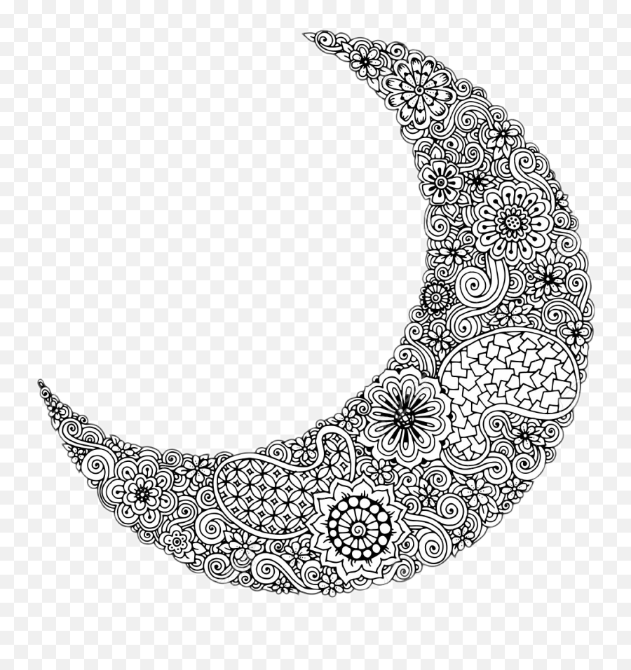 Moon Sticker Challenge By Picsart On Picsart - Luna Mandala Para Colorear Emoji,Crescent Moon Calendar Emoji