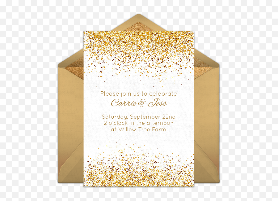 Gold Glitter Confetti Png - Dot Emoji,Emoji Adult Birthday Invitations