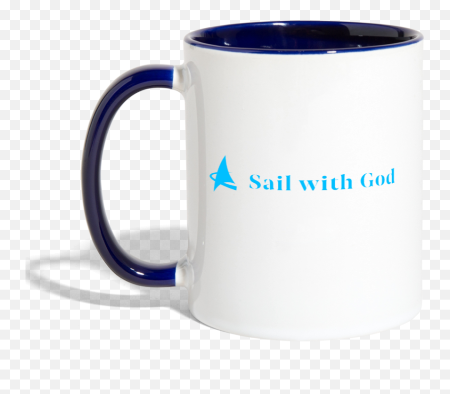 Sail With God Contrast Mug Light Blue - Mug Emoji,Hot Purser Emojis