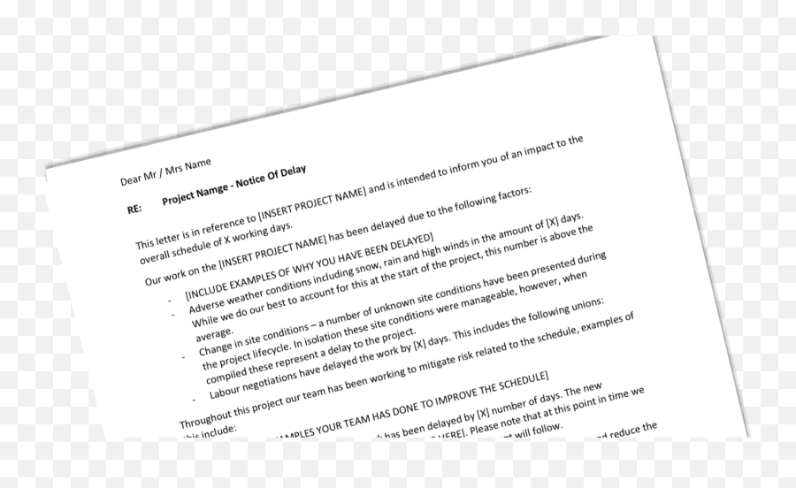 Construction Delay Notice Letter - Document Emoji,Bulletin Board Wriitn Template Emotions