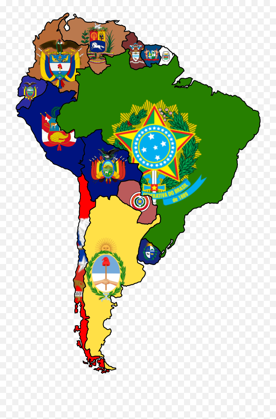 South American Country Flags In The Style Of American State - Us State Map Flag Emoji,Country Flags Emotion Android