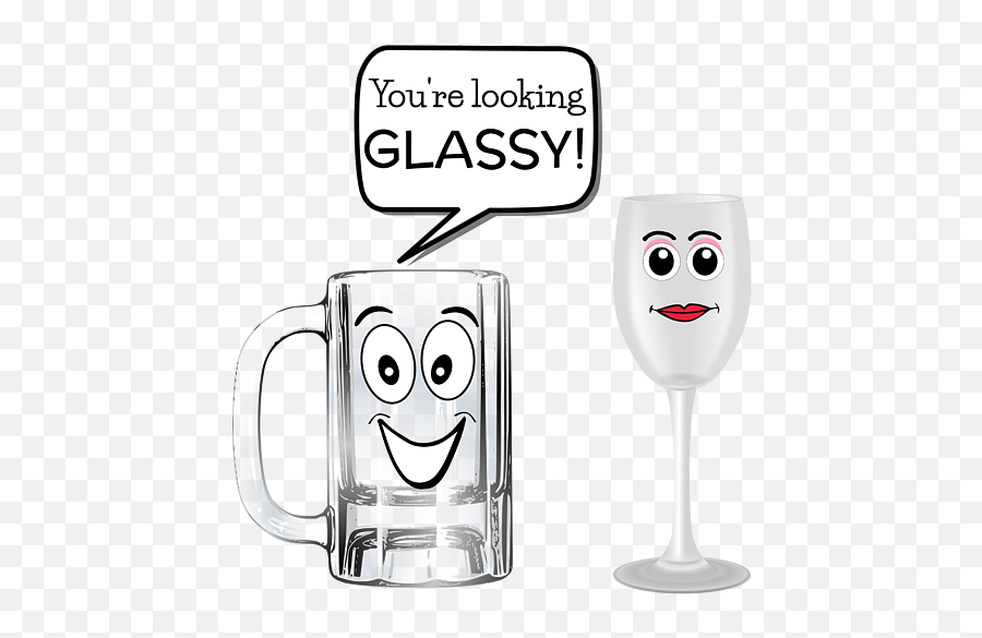 Youre Looking Glassy Funny Glass Pun Carry - All Pouch For Emoji,Wine Glass Facebook Black Emoticon