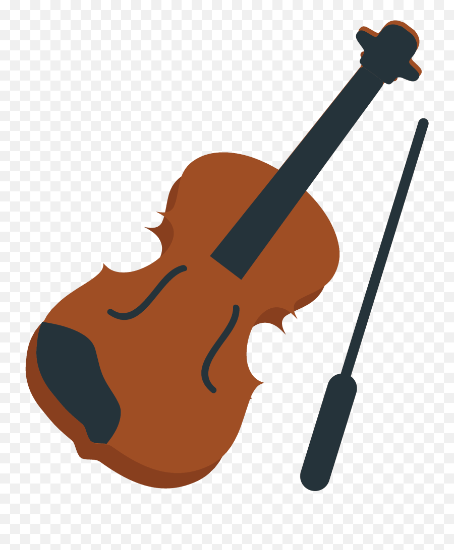 Violin Emoji Clipart - Baroque Violin,Emoji Violin Trumpet Saxophone