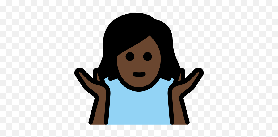 Dark Skin Tone Emoji - Shrug,Black Girl Emoji