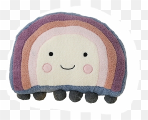 Soft Cute Thunder Cloud Tassel Rainbow - Soft Emoji,Emoji Backrest Pillow