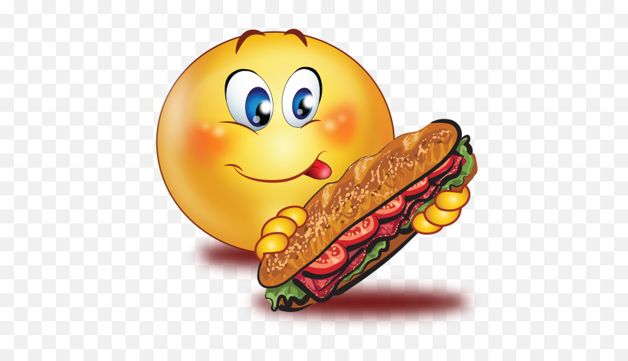 Party Eating Sandwich Emoji - Sandwich Smiley,Emoticons Eating