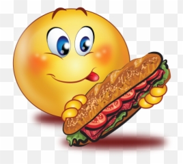 Party Eating Sandwich Emoji - Sandwich Smiley,Emoticons Eating