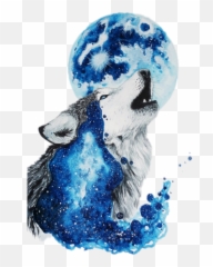 Download Wolf Lobo Moon Luna Galaxy - Disegni Di Lupi Colorati Emoji,Wolf Moon Emoji