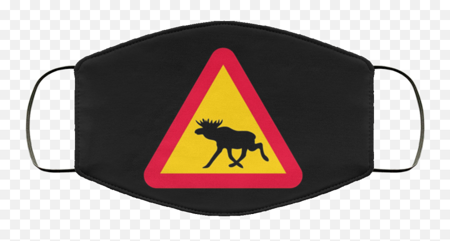 Swedish Moose Warning Sign Face Mask - Will Remove For Coffee Mask Emoji,Moose Emoji