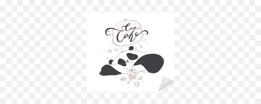 Doodle Panda Cute Cartoon Happy Birthday Cake For Decoration Emoji,Stickers Emojis Happy Birthay