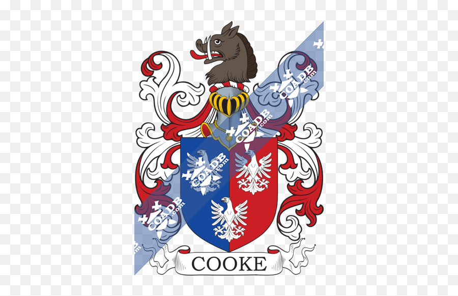 Cook Family Crest Coat Of Arms And Name History - Freeman Coat Of Arms Emoji,James Corden Talks About Emojis On License Plate In Australia