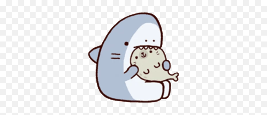 Shark Time Stickers - Samezu Emoji,21 Lazy Bear And Rabbit Wechat Expression Emoji