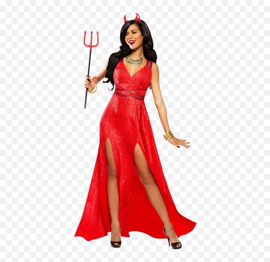 6 Basic But Cheap Halloween Costumes - Devil Costume Female Emoji,Red Dress Emoji Costume